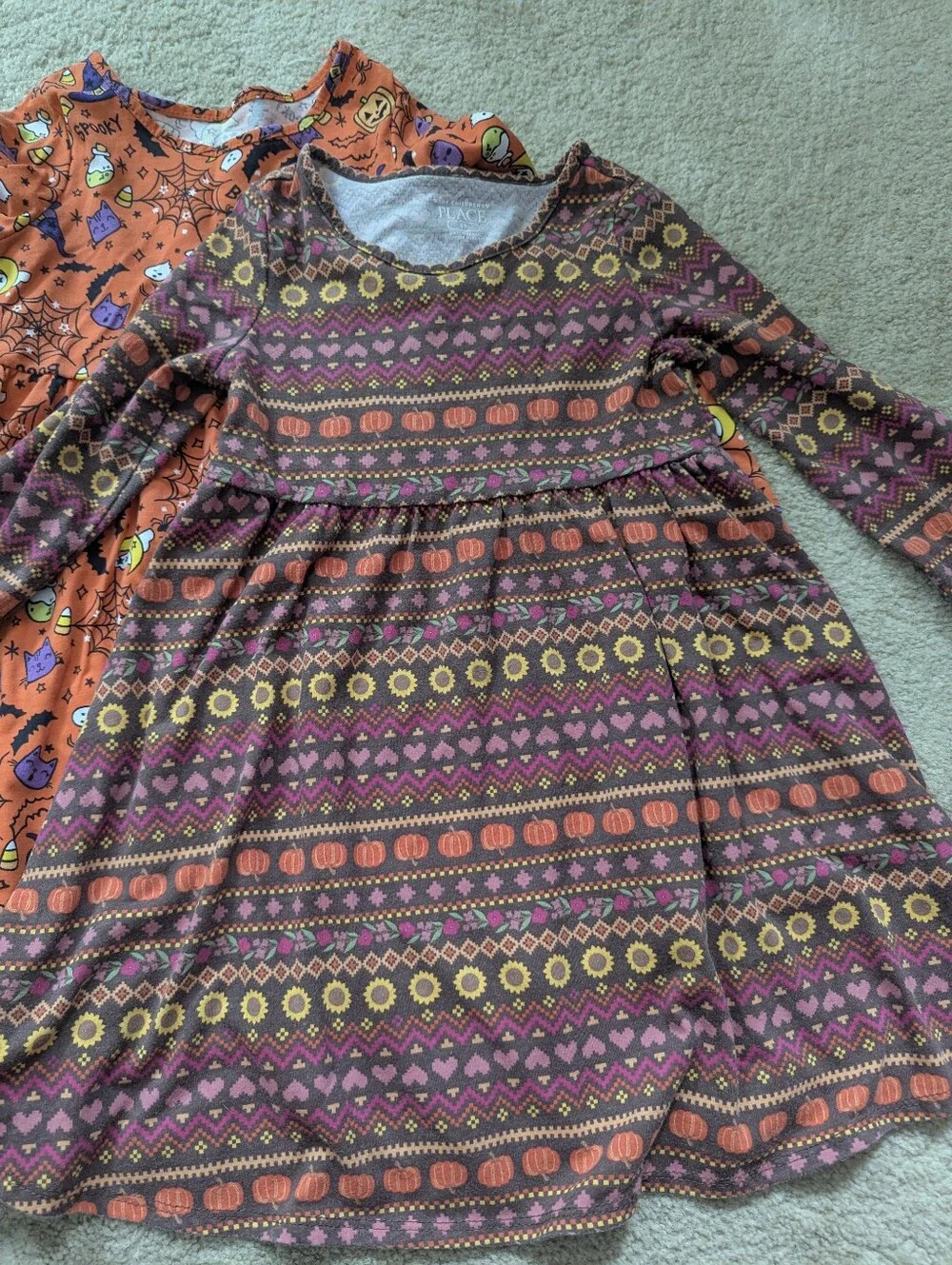 Children's Place Halloween/Fall/Pumpkin Lot Dresses And Long Sleeve Shirts 5T